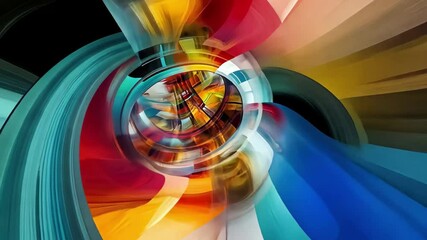 Poster - Vibrant abstract fractal patterns in dynamic motion conveying energy and depth through colors, Abstract with colorful fractal pattern movements