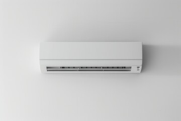 Poster - Simple and clean air conditioner mounted on a white wall for installation guides and promotional materials
