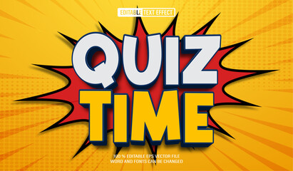 Poster - Editable 3d text style effect - Quiz Time text effect Template