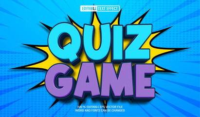 Poster - Editable 3d text style effect - Quiz Game text effect Template