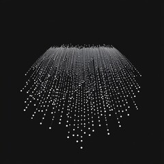 Poster - this abstract image features a series of digital dots creating a sense of depth against a black back