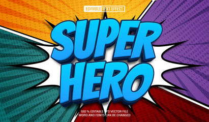 Poster - Editable 3d text style effect - Super Hero comic text effect Template