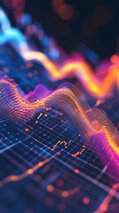Poster - Abstract Colorful Data Visualization with Waves and Graphs