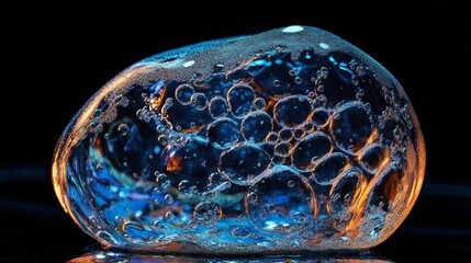 Poster - Maintaining hydrogen (H2) as a fuel: Innovative water-based fuel cells for future ecological balance, energy sustainability, preservation. H2 molecules liquid bubbles, 8k 
