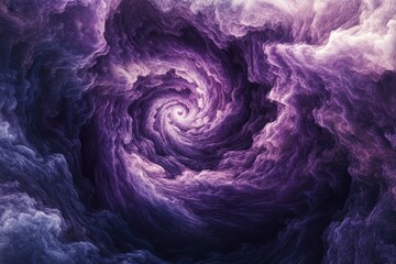 Poster - A swirling vortex of purple clouds creates a mesmerizing, abstract cosmic scene.
