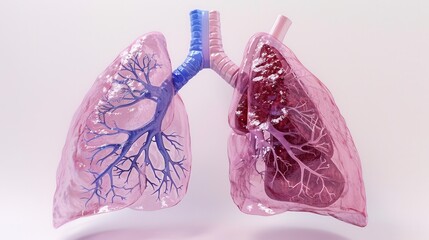 Poster - Comparison of smokers lungs and healthy lungs illustrates the impacts of smoking on respiratory health in a clinical setting
