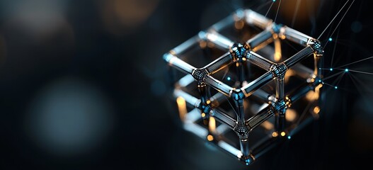 Aufkleber - Global encrypted cybersecurity network conceptualized in a 3D illustration render, incorporating cloud computing and AI for mobile data collection