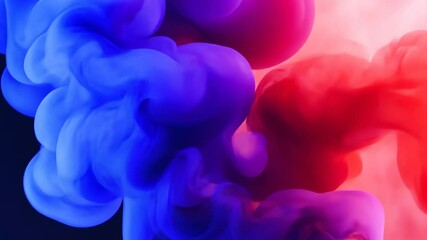 Poster - Colorful smoke swirls in vibrant shades of blue and red create a mesmerizing visual effect