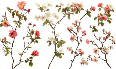 Tree branch flower Photo Overlays, Summer spring painted overlays, Photo art, png