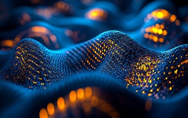 Aufkleber - Abstract Blue Orange Network Texture Background