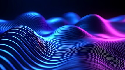 Poster - Abstract Blue Purple Wave Background Texture
