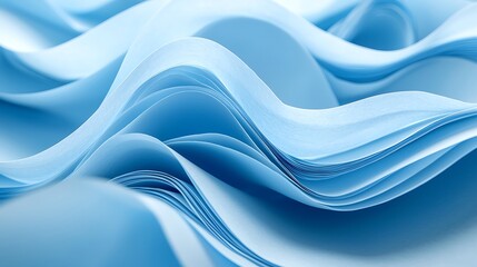Poster - Abstract Blue Paper Wave Texture Background