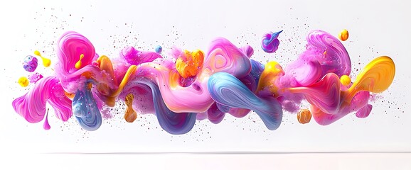 Poster - Abstract Colorful Fluid Swirl Background