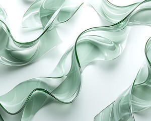 Aufkleber - Abstract Green Flowing Forms Background