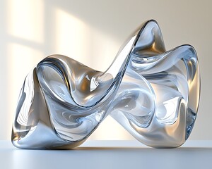 Poster - Abstract Modern Sculpture Flowing Design Home Decor