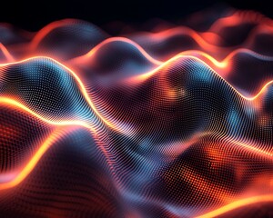 Aufkleber - Abstract Orange Teal Wave Background Texture