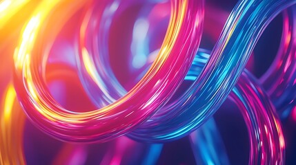 Poster - Abstract Swirling Tubes of Light