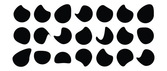 set of abstract organic blob shapes icon. blob shapes icon white background.