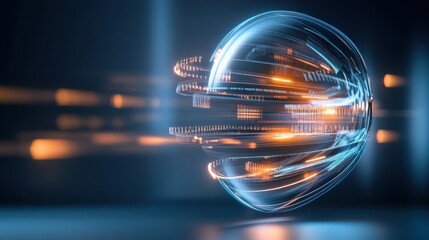 Poster - Dynamic motion sphere futuristic studio 3d visualization digital environment abstract viewpoint technology concept