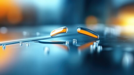 Aufkleber - Innovative liquid droplets laboratory setting macro photography science environment close-up view creative experimentation