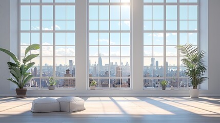Aufkleber - Bright Minimalist Apartment with City View