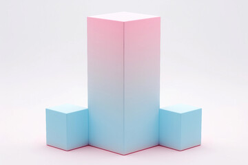 Poster - Abstract curved elements, 3d render made generative AI