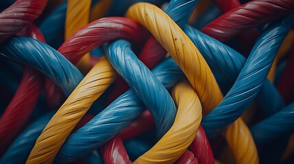 Poster - Colorful Intertwined Cords Abstract Background Texture