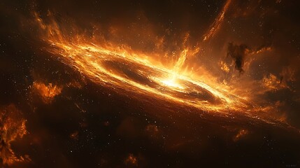 Poster - Fiery Cosmic Swirl Digital Art