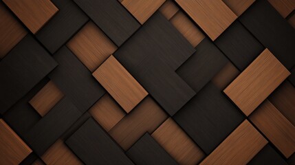 Poster - Intricate wooden texture showcasing a blend of dark and light wood panels in a modern design