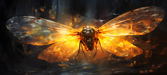 Melted firefly art, ai generative