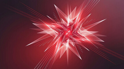 Poster - Vibrant Red Lines and Geometric Shapes Intertwine in an Intricate Pattern Forming an Abstract Matrix That Dances Across the Canvas
