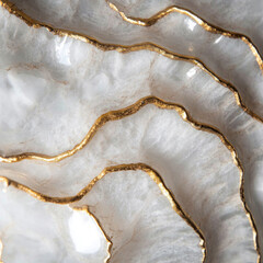 Poster - White resin art with gold leaf detailing.