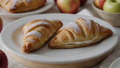 Wall Mural - apple turnover pastries on a plate
