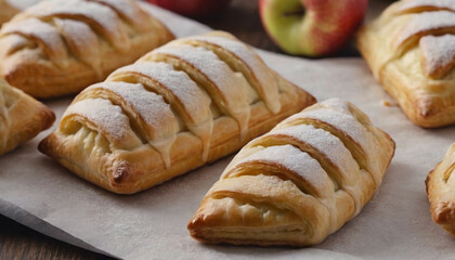 Wall Mural - closeup of apple turnover pastries