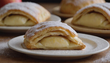 Wall Mural - apple turnover pastries on a plate