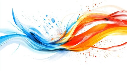 Poster - Creating vivid abstract designs digital art studio graphic design creative environment close-up view colorful streaks concept
