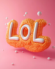 Poster - Bubbly Typography Design Expresses Joy With Playful LOL Formation in Bright Colors