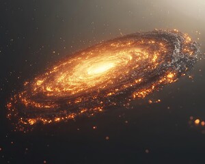Aufkleber - Spiral Galaxy Cosmic Dance Orange Yellow Space Image