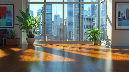 Aufkleber - Sunlit Modern Apartment City View