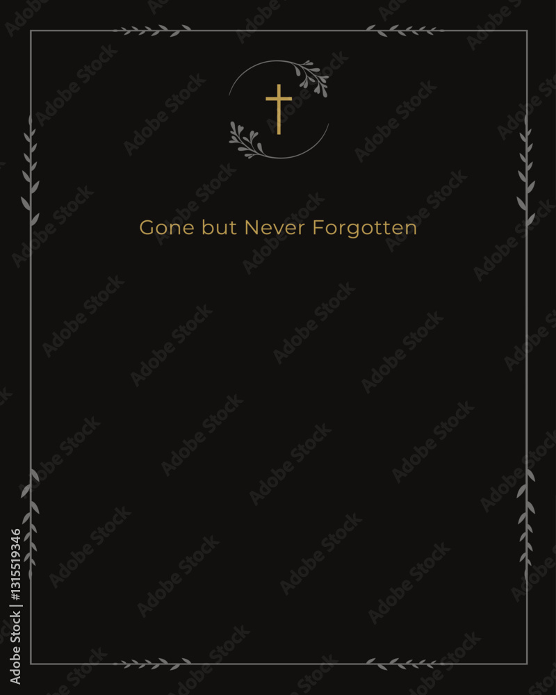 Gone But Never Digital Funeral Card Template Illustration