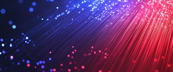 Poster - colorful light rays streaming through abstract background with vibrant bokeh effects in shades of bl