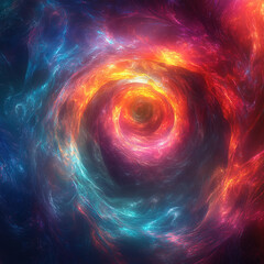 Poster - Cosmic dance of colorful nebulas deep space digital art vibrant universe abstract view stellar concepts