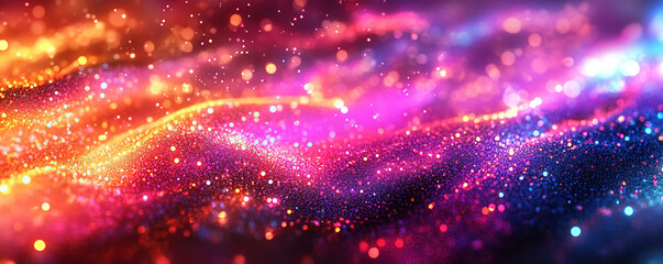 Poster - Vibrant cosmic waves abstract universe digital art colorful ethereal high-resolution