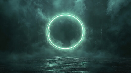 Poster - Ethereal light portal emerging from ocean waves mysterious atmosphere digital art fantasy concept