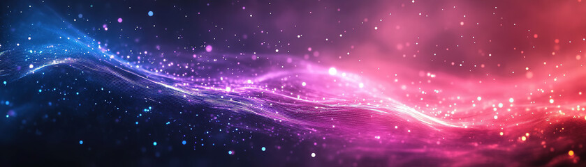 Poster - Dynamic light waves creating vibrant patterns in a digital space abstract environment colorful background artistic viewpoint