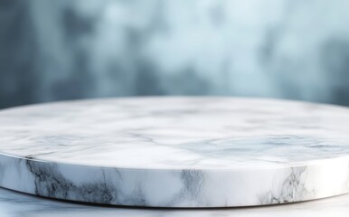 Poster - Elegant White Marble Surface with Subtle Veins Ideal for Stylish Product Display and Modern Design Background in Soft Focus Photography
