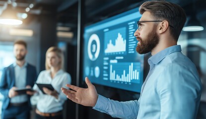 Poster - A professional presentation in a modern office