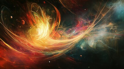 Leinwandbilder - An abstract representation of light streaks, conveying motion and energy.