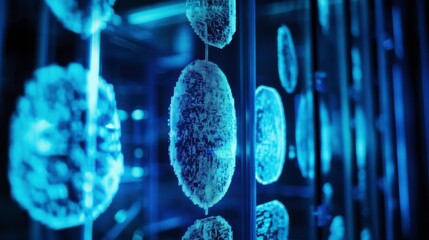 Fototapete - Isolated Cool Light Scanning Devices in Research Lab