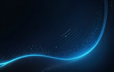 Dark blue background image, gradation, curved light abstract digital banner advertising texture